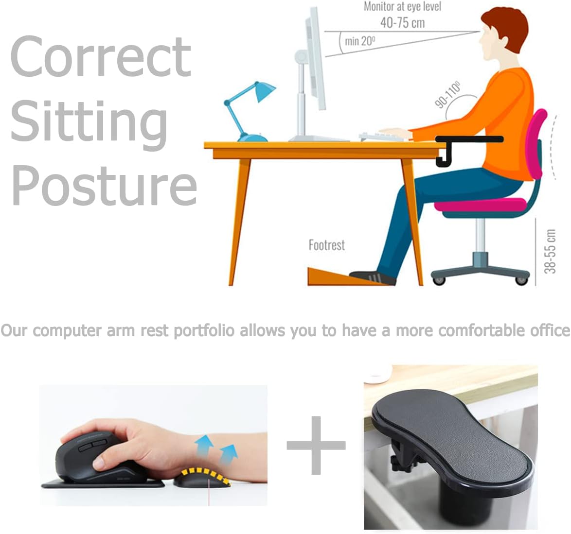 Computer Arm Rest for Desk Extender