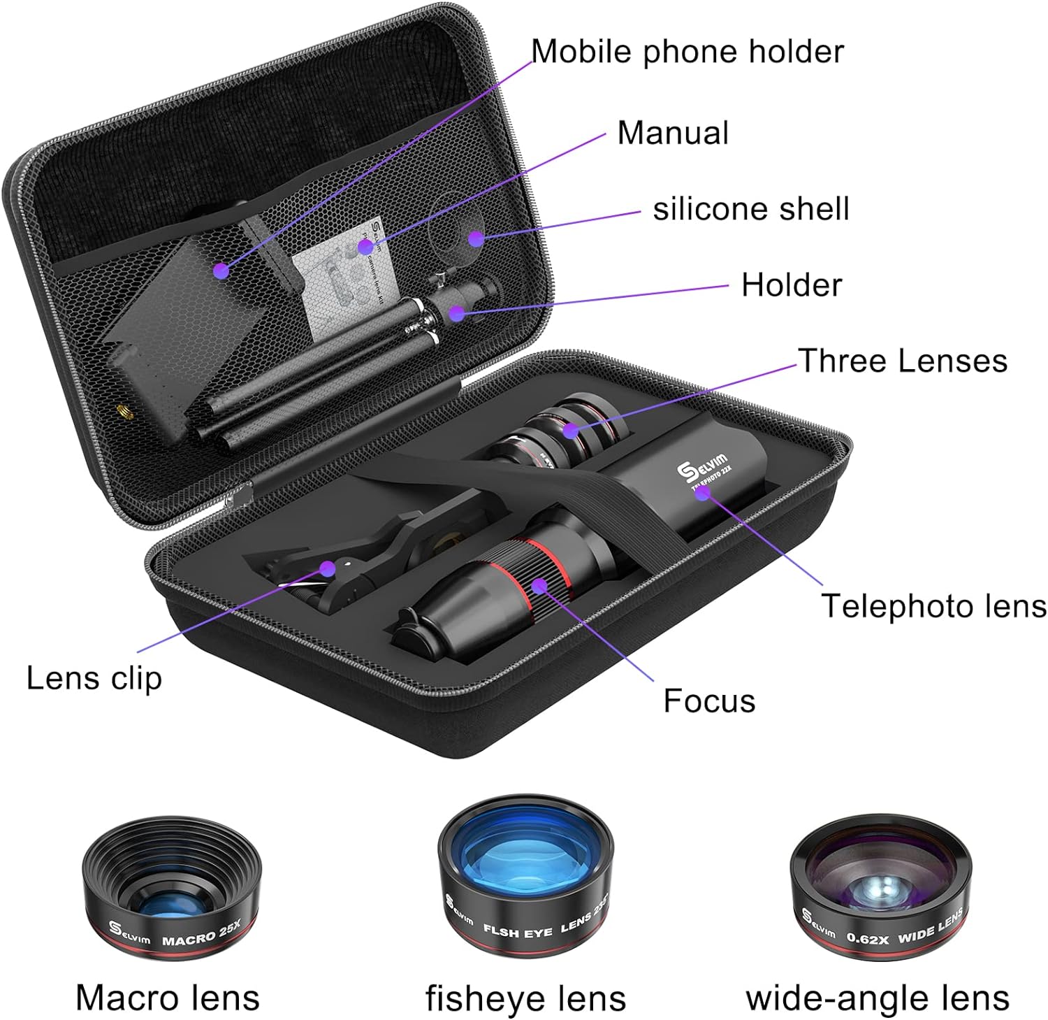 Selvim Phone Camera Lens Phone Lens Kit